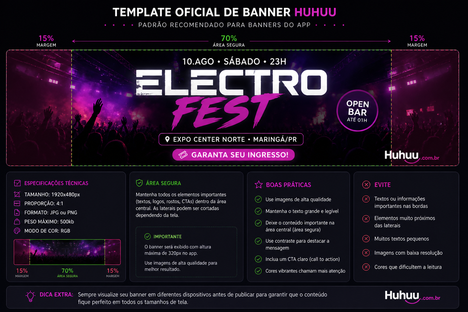 Guia de Dimensões Banner Huhuu